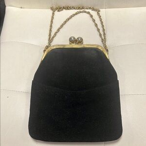 Vintage Black and Gold Evening bag with Vintage Charm
